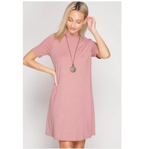 She + Sky Ribbed A Line Dress